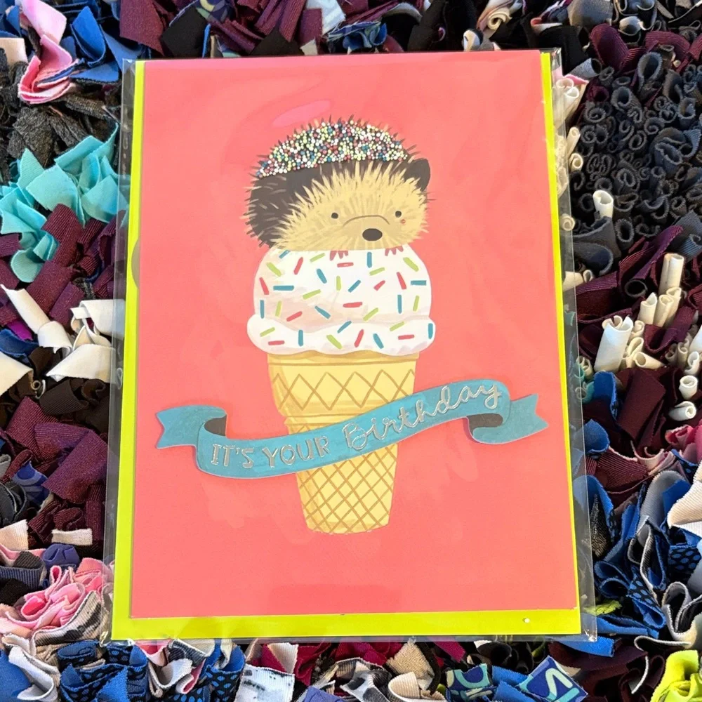 🆕Papyrus Birthday Hedgehog Greeting Card